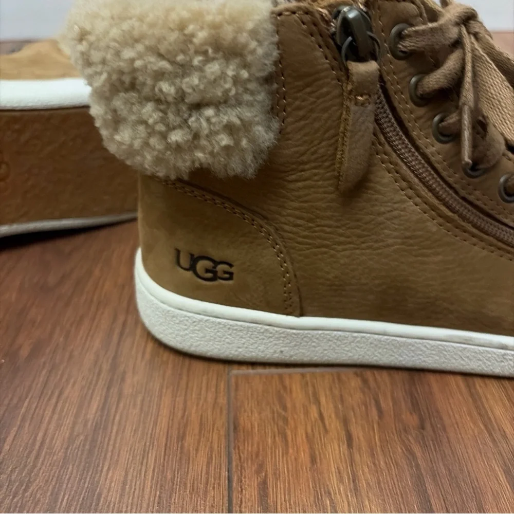 VGUC | UGG Women's Chestnut Leather High-Top Sneakers 1019716 - Picture 12 of 12
